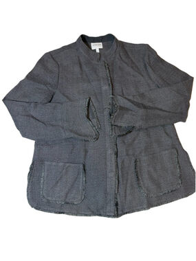 Armani Collezioni Gray Textured Raw Edge Blazer Jacket Minimalist 8